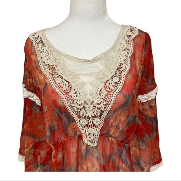 Free people daydreamer multicolored embroidered eyelet top blouse - Picture 2 of 9